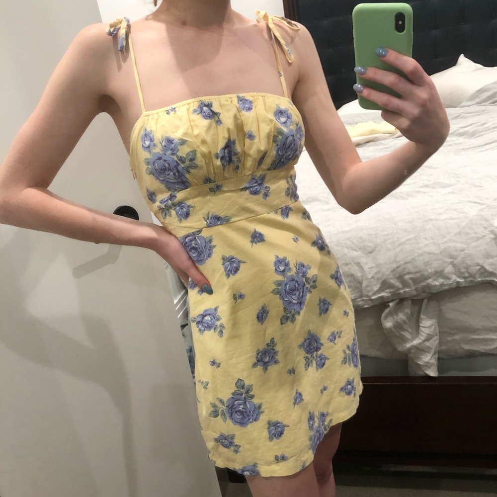 Rouched yellow sundress